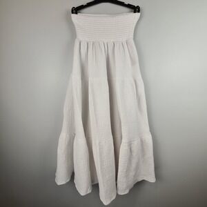 Philosophy Republic Clothing White Smocked Waist Midi Skirt XS Cottagecore Boho